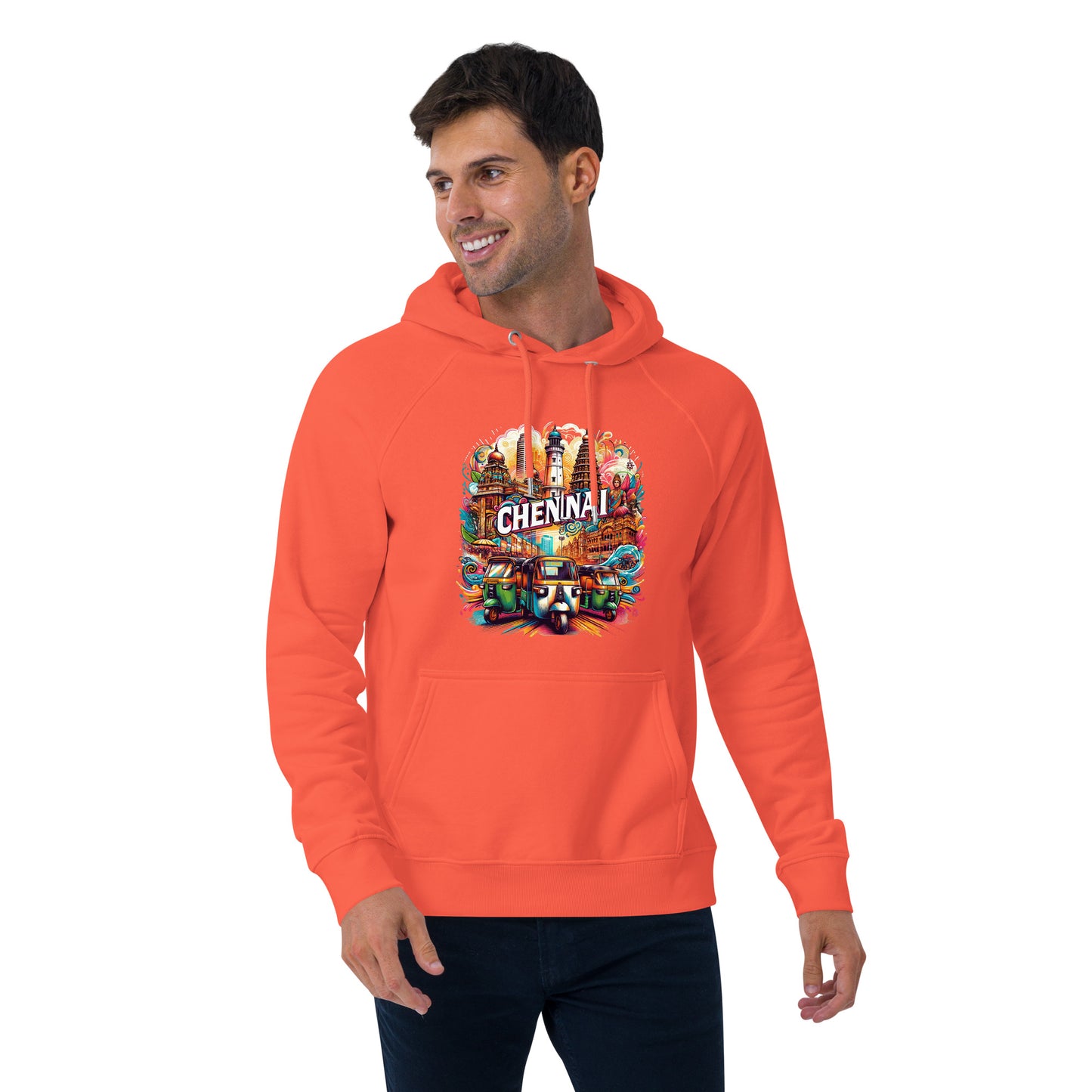 Roads of Chennai - Unisex eco raglan hoodie