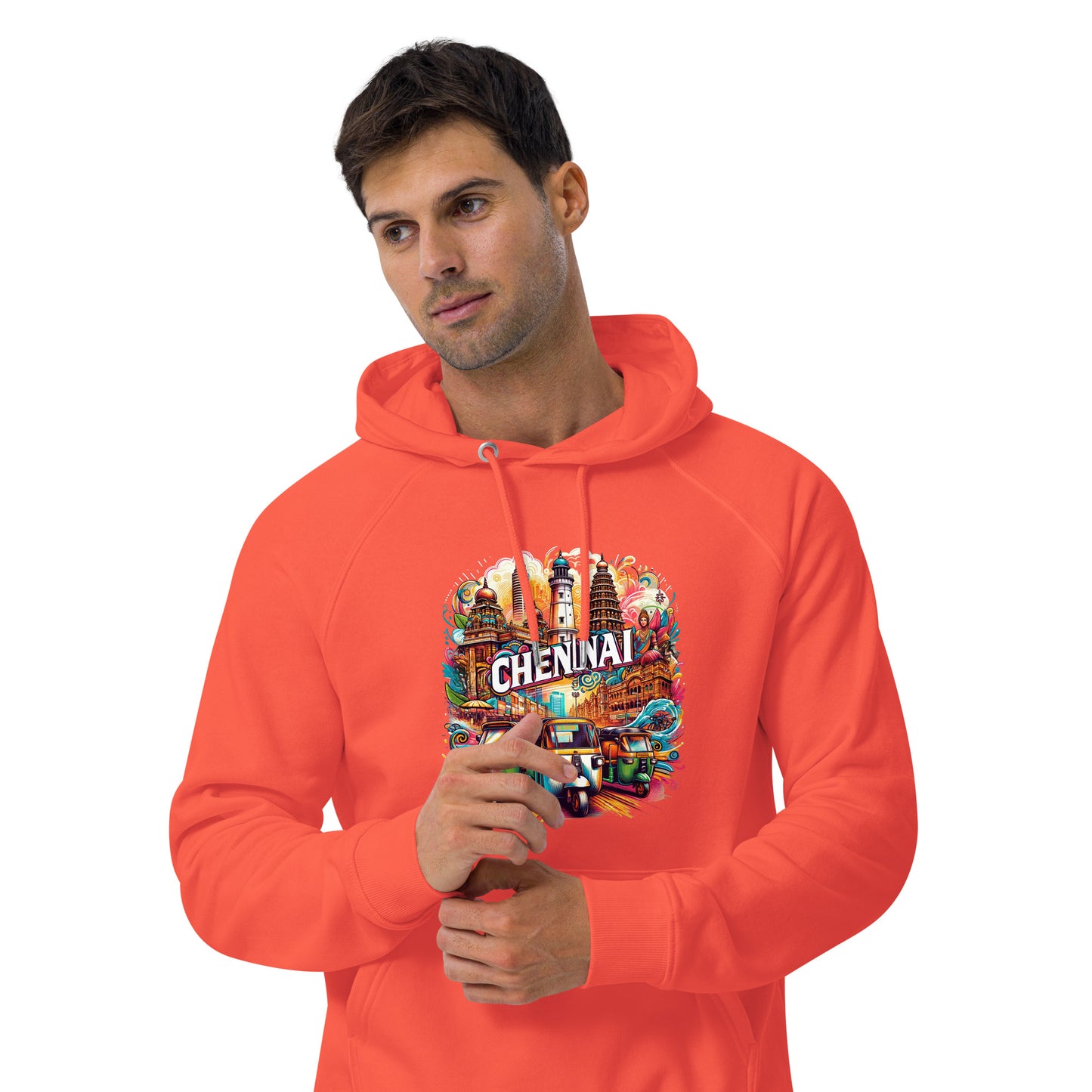 Roads of Chennai - Unisex eco raglan hoodie