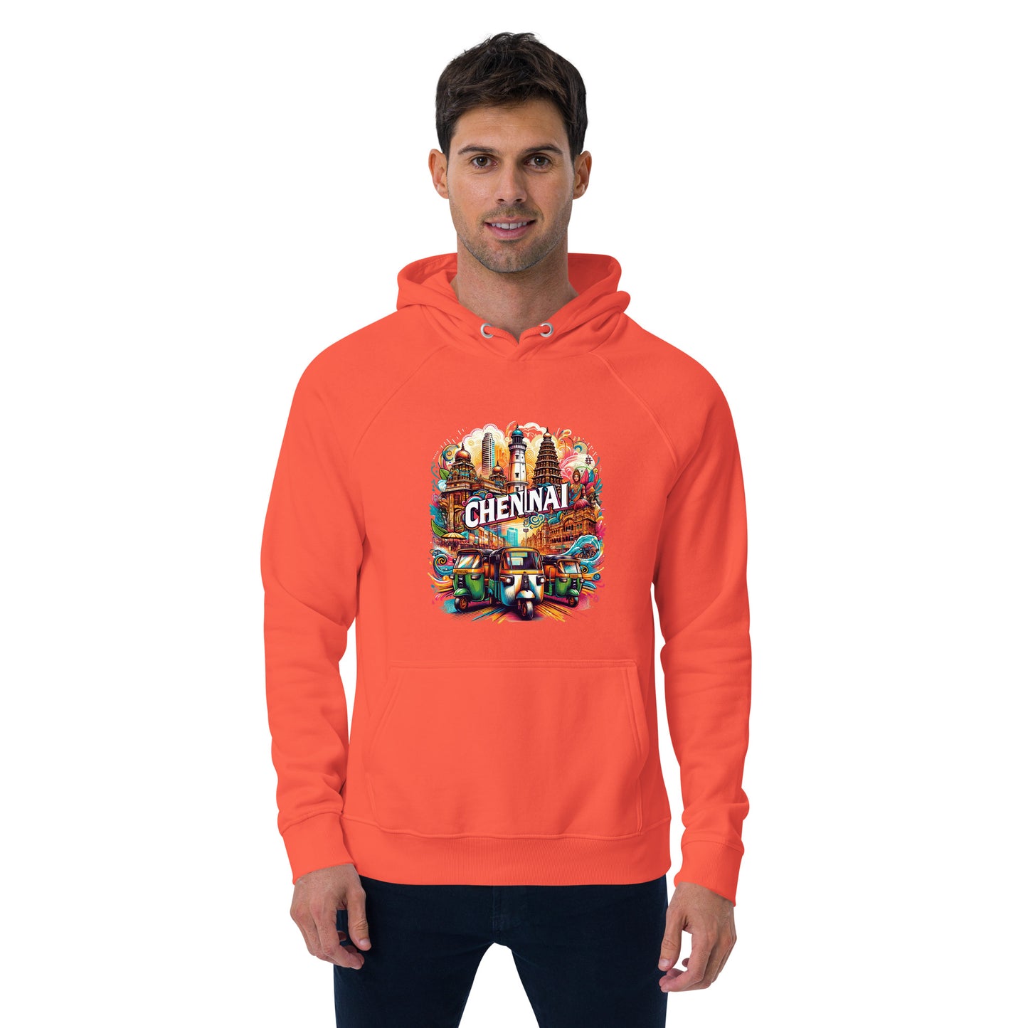 Roads of Chennai - Unisex eco raglan hoodie