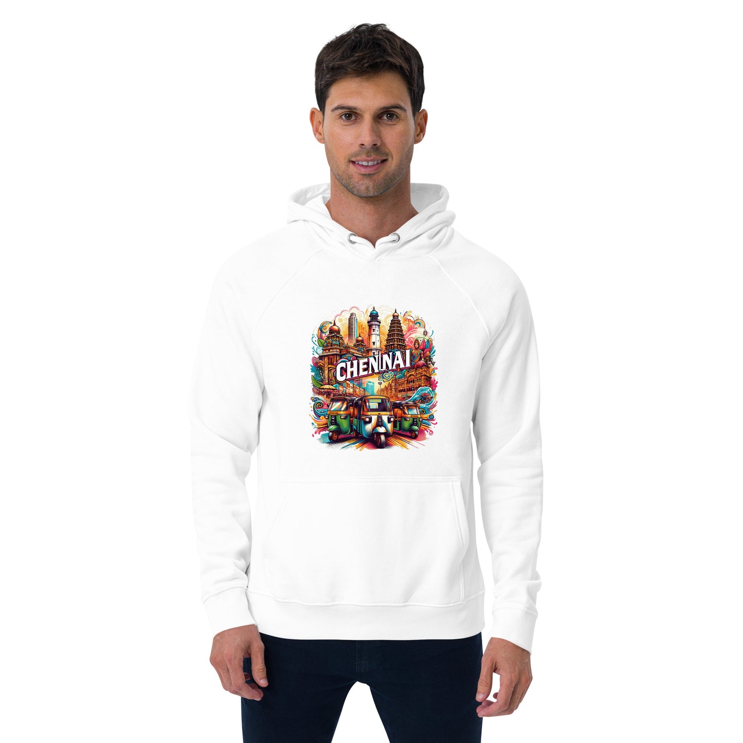 Roads of Chennai - Unisex eco raglan hoodie